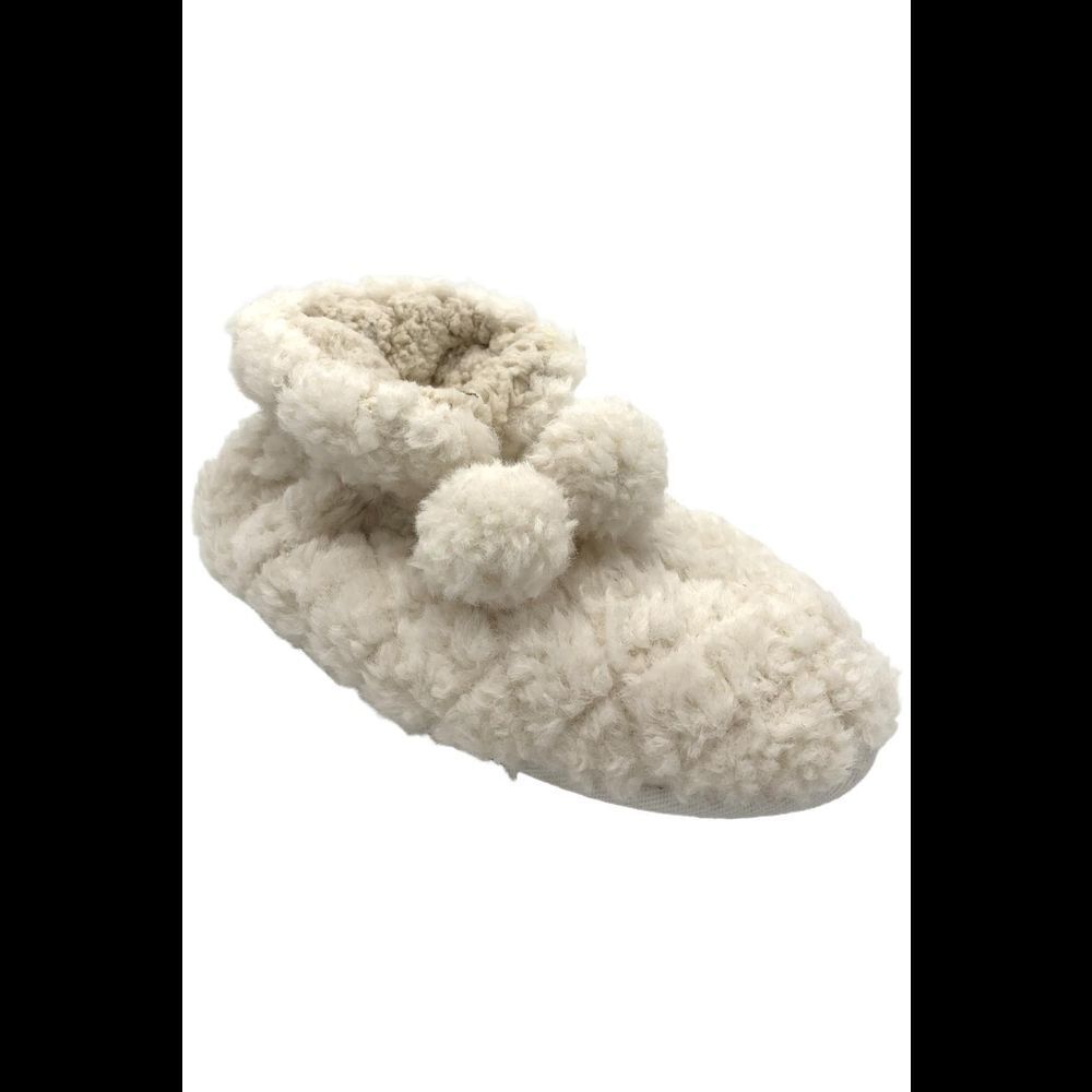 GaaHuu Women's Quilted Teddy Bear Slippers Beige - Medium